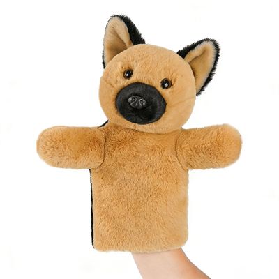 JUSTQUNSEEN Dog Hand Puppet Plush Toy for Kids Toddlers Educational Animal Puppet for Storytelling Pretend Play Birthday German Shepherd