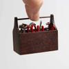 1:12 8PCS Metal Tools in Wood Tool Box Set Miniature Dollhouse Accessories view 1