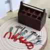 1:12 8PCS Metal Tools in Wood Tool Box Set Miniature Dollhouse Accessories view 2