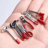 1:12 8PCS Metal Tools in Wood Tool Box Set Miniature Dollhouse Accessories view 3