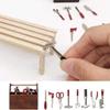 1:12 8PCS Metal Tools in Wood Tool Box Set Miniature Dollhouse Accessories view 4