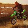 24V Electric Off-Road Motorcycle,250W Motor 13.6MPH Fast Speed Motocross,Leather Seat Dirt Bike,Twist Grip Throttle,Metal Suspension,Air-Filled Tires,for Kids Teens 8+ (Green) view 3