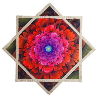 BVCY Flowsar UV Glow Flow Star Solar & Light Charging Juggling Toy Dual-Sided Print Easy for Beginners Red&Green (R06-style1)