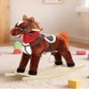 Rocking Horse Ages 1-3,Plush Ride on Animal with Wooden Rockers for Kids, Moving Mouth and Wagging Tail, Musical Sounds, Baby Rocking Chair, 50kg Weight Capacity, Ages 1-6 (Dark Brown, S) view 2