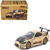 1:64 Diecast Model Car Compatible with Toyota Supra GT300 Top Secret Chrome Gold Limited Edition by Pop Race PR640277 view 1