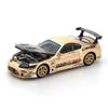 1:64 Diecast Model Car Compatible with Toyota Supra GT300 Top Secret Chrome Gold Limited Edition by Pop Race PR640277 view 2