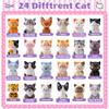 24 PCS Cat Squishy Toys, Cute Cat Party Favors for Kids, Stress Relief Toys view 2