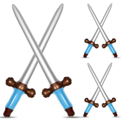 6 Pcs Inflatable Swords, 23.6 Inch Inflatable Pirates Sword, Plastic Blow up Swords for Prince Birthday Party Swimming Pool Halloween Cosplay Costume Accessories Stage Props (Inflatable Swords-6 Pcs)