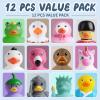 12 Rubber Ducks, Toddler Bath Toys, No-Hole Bathtub Toys for Baby Pool Toys for 18+ Months Girls Boys view 2