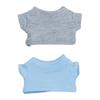 niannyyhouse 7cm-10cm Plush Doll Clothes 2 Solid Color T-Shirts Stuffed Animal Dress-Up Accessories (Gray+Light Blue) view 1