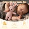 okegztoa 12" Handmade Crochet Rabbit Stuffed Animal, Baby-Safe Cotton Plush with Rattle, Hypoallergenic Toy for Newborns 0-12 Months, Ideal Baby Shower & 1st Birthday Gift view 3