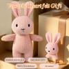 okegztoa 12" Handmade Crochet Rabbit Stuffed Animal, Baby-Safe Cotton Plush with Rattle, Hypoallergenic Toy for Newborns 0-12 Months, Ideal Baby Shower & 1st Birthday Gift view 4