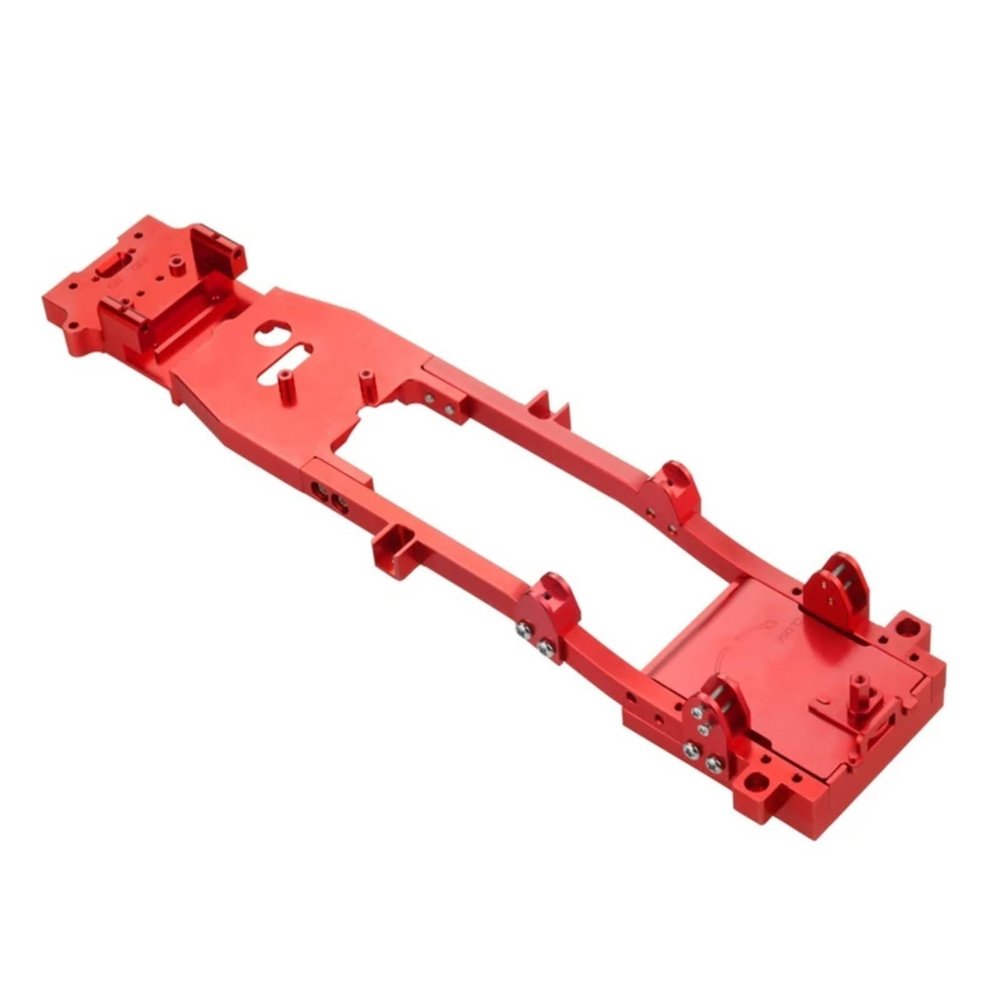 RC Car Upgrade Parts for WPL D12 1/10 RC Drift Car DIY Upgrade Parts 1 Pcs CNC Metal Body for Chassis Frame Beam rc Modified Accessories(Red)