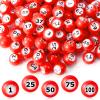 Liliful 100 Piece Raffle Bingo Ball Set Numbered 1-100 with Easy Read Window, Mini Plastic Balls for Night, and Large Group Activities, Red view 1