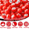 Liliful 100 Piece Raffle Bingo Ball Set Numbered 1-100 with Easy Read Window, Mini Plastic Balls for Night, and Large Group Activities, Red view 3