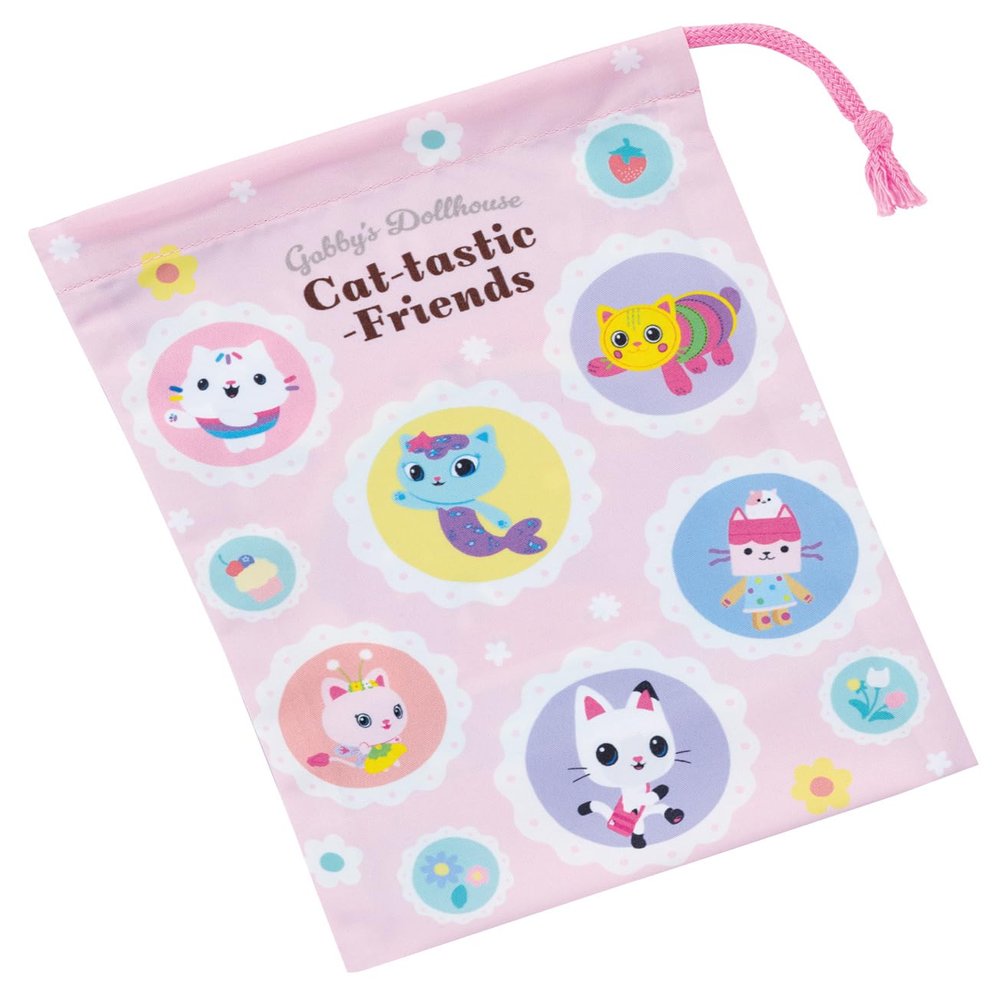 Skater KB63SN-A Children's Cup Bag, Drawstring Bag, Made in Japan, Gabby Dollhouse, 26, Girls