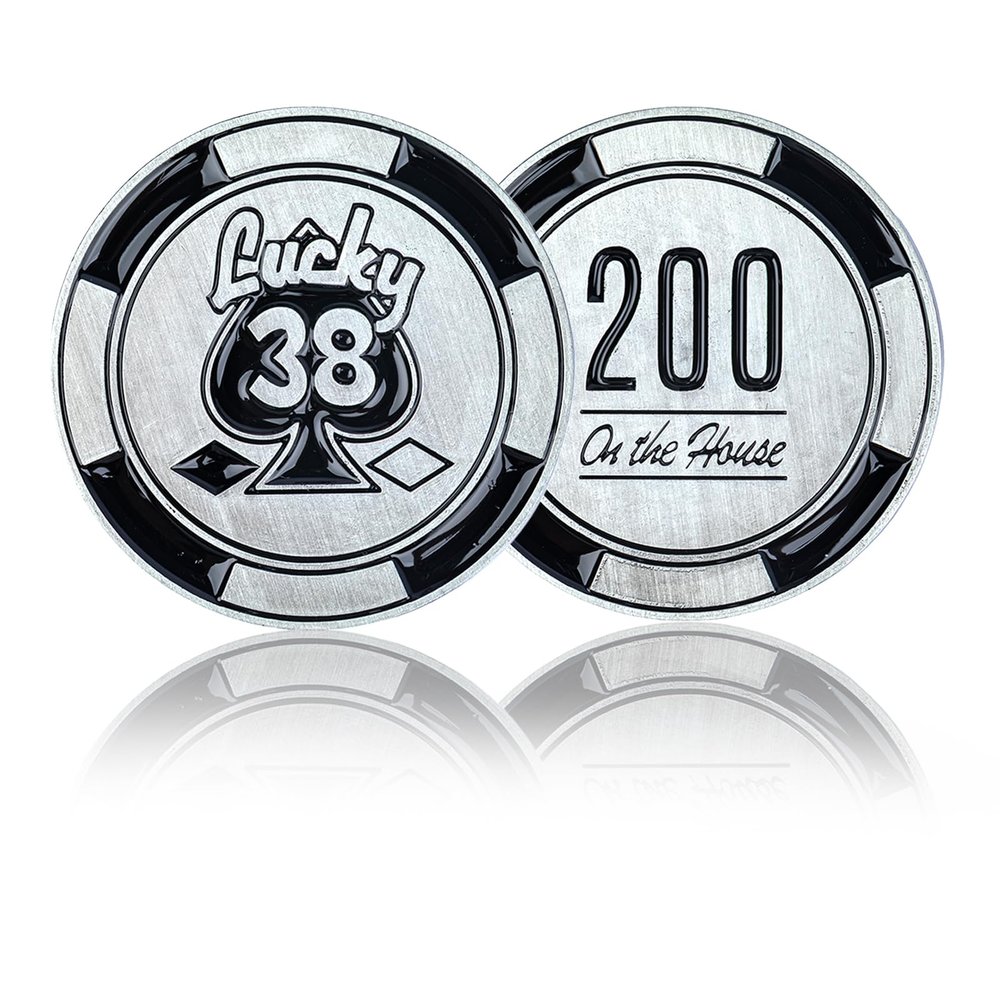 Game Ranger New NCR Vegas Metal Lucky Casino Poker Chip Coin Medallion Badge Pin Cosplay Costume Accessories (Lucky 38)