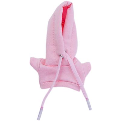 niannyyhouse Plush Doll Clothes, Solid Color Hoodie, 7cm-10cm, Stuffed Animal Dress-Up Accessories (Pink)