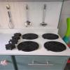 for Mud Kitchen 5" Rotating Burner with Spinning Knob  3D-Printed Pretend Play Stove Top Accessory for Outdoor Kitchen (Black and red, 1 Burner and Knob) view 1