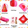 39Pcs 4 in 1 Valentines Day Party Games for Kids with Ring Toss, Plastic Cones, Bean Bags, 3-Legged Race Bands, Stickers, Carnival Valentine's Games Activity Combo Set for Classroom Indoor Outdoor view 3