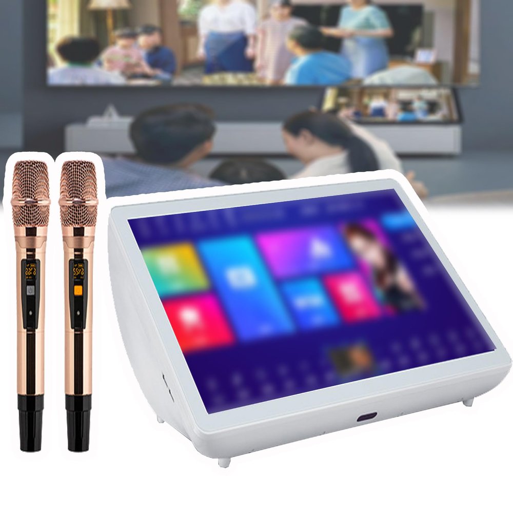 MHRDZWDJ Home Ktv Song Machine,500g/1t/2t/3t/4t/6t,4k Hd 19.5in Touch Screen,Mobile/Voice Song Request,Android Dual System,YouTube Online Play,1100K Song Library,Best Adults and Kids 6T