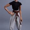1/12 Scale Male Clothes,6 inches Figure Doll Accessories Elastic Tight T-Shirt Clothes Sport Clothing for 6inch Action Figure Body (Black Tops+Brown Belt+Black Pant) view 2
