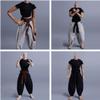 1/12 Scale Male Clothes,6 inches Figure Doll Accessories Elastic Tight T-Shirt Clothes Sport Clothing for 6inch Action Figure Body (Black Tops+Brown Belt+Black Pant) view 4