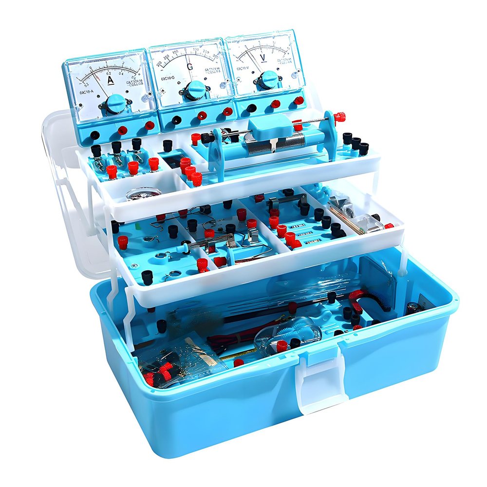 63-Piece Electromagnetic Experiment Set, Middle School Physics Experiment Equipment, Detachable and Easy to Assemble, Suitable for Teaching, Research and Experiments