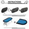 71'' Poker Table Foldable, 8 Player Oval Folding Poker Tables with Collapsible Legs, Casino Grade Felt, Padded Rails and Cup Holders, Portable Poker Table for Texas Holdem Poker and Blackjack, Blue view 3