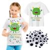 100th Day of School DIY Shirt Kit DIY T-Shirt with Pom Poms Googly Eyes for Kid Art Creative School 100 Days Party (US, Age, 9 Years, White-Monster) view 1