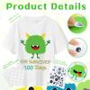 100th Day of School DIY Shirt Kit DIY T-Shirt with Pom Poms Googly Eyes for Kid Art Creative School 100 Days Party (US, Age, 9 Years, White-Monster) view 3