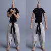 1/12 Scale Male Clothes,6 inches Figure Doll Accessories Elastic Tight T-Shirt Clothes Sport Clothing for 6inch Action Figure Body (Black Tops+Black Belt+White Pant) view 2
