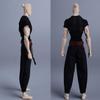 1/12 Scale Male Clothes,6 inches Figure Doll Accessories Elastic Tight T-Shirt Clothes Sport Clothing for 6inch Action Figure Body (Black Tops+Brown Belt+White Pant) view 2