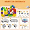 Magical Track Car Toys,Flexible Car Track Magical Train Set,DIY Race Car Track Building Kits with Train and Traffic Signs,for 4-8 Year Old Boy Toys Boys Girls Birthday Party Gifts (81PCS) view 2