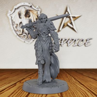 AUSPDICE Anti Paladin Unpainted Miniature, DND Minis for Dungeons and Dragons, Fantasy Tabletop RPG Game Figurine, TTRPG Role Playing Accessory, Ideal for DMS & Villainous Encounters-AS530