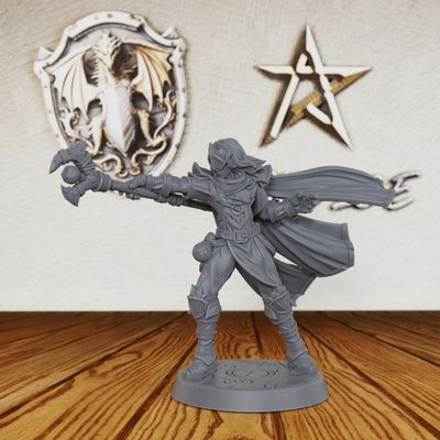 28mm Scale Fantasy Hero Minis Figurine for Role Playing & Miniature Game,Unpainted Resin Divine Spellcaster for TTRPG - RPG Accessory for Dungeon Masters - Human Cleric (AS686)