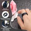 HEARTOOL Adults Fidget Ring 0.7" (18mm) Dia. Titanium Steel Chain Rotatable Rings, Metal Band Rings Perfect for Men & Women (Black Blue, 3pcs) view 3