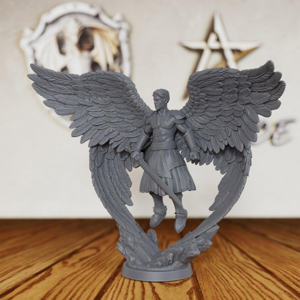 32mm Scale Winged Celestial Guardian - Unpainted Resin Hero for Tabletop RPG Game & Miniature Game - Fantasy Figure for Dungeon Masters & RPG Gift - Solar Warrior(AS503)