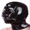 AiCc stylists Halloween Latex Hood Zipper Eyes and Mouth Rubber Mask Cosplay (Black, XXL) view 2