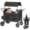 TABU 4 Seater Foldable Stroller Wagon with Removable Sun-Proof Canopy, All Terrain Wagon with Storage Bag, Adjustable Handle & 5-Point Harnesses for Camping, Travel, Beach, 51.2x22.5x42.6IN view 1