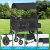 TABU 4 Seater Foldable Stroller Wagon with Removable Sun-Proof Canopy, All Terrain Wagon with Storage Bag, Adjustable Handle & 5-Point Harnesses for Camping, Travel, Beach, 51.2x22.5x42.6IN view 4