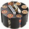 INLETTER Wood Carousel Poker Chip Case, Poker Chip Carrier Holder - Holds 200 Pcs Chips and 2 Decks of Playing Cards for Casino Party Supplies Family Game Accessory view 1