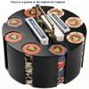 INLETTER Wood Carousel Poker Chip Case, Poker Chip Carrier Holder - Holds 200 Pcs Chips and 2 Decks of Playing Cards for Casino Party Supplies Family Game Accessory view 4