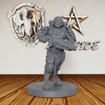 AUSPDICE Sci-Fi Alien Warrior Miniature, Unpainted DND Minis, Tabletop RPG Game Figurine, Perfect RPG Gift for Role Playing Gamers Lore Enthusiasts- AS615