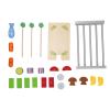 Kids Wooden BBQ Grill Playset Interactive Wooden Barbecue Play Food Set Play Kitchen Accessories for Toddlers and Preschoolers Wood Density Board 25 Pieces view 1