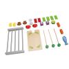 Kids Wooden BBQ Grill Playset Interactive Wooden Barbecue Play Food Set Play Kitchen Accessories for Toddlers and Preschoolers Wood Density Board 25 Pieces view 4