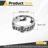 HEARTOOL Adults Fidget Ring 0.9" (22mm) Dia. Titanium Steel Chain Rotatable Rings, Metal Band Rings Perfect for Men & Women (Silver) view 2