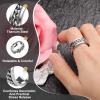 HEARTOOL Adults Fidget Ring 0.9" (22mm) Dia. Titanium Steel Chain Rotatable Rings, Metal Band Rings Perfect for Men & Women (Silver) view 3