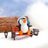 4 Pcs Mini Skiing Penguin Resin Figurines  Cute Cartoon Antarctica Animal Miniatures for DIY Fairy Garden, Micro Landscape, Birthday Cake Decoration, Car Interior Decoration & Creative Desktop Crafts view 3