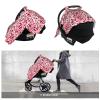 Muishi Leopard Print Pink Baby Car Seat Canopy Nursing Cover for Newborn Car Seat Breastfeeding Covers Blanket Newborn Shower Gift view 4